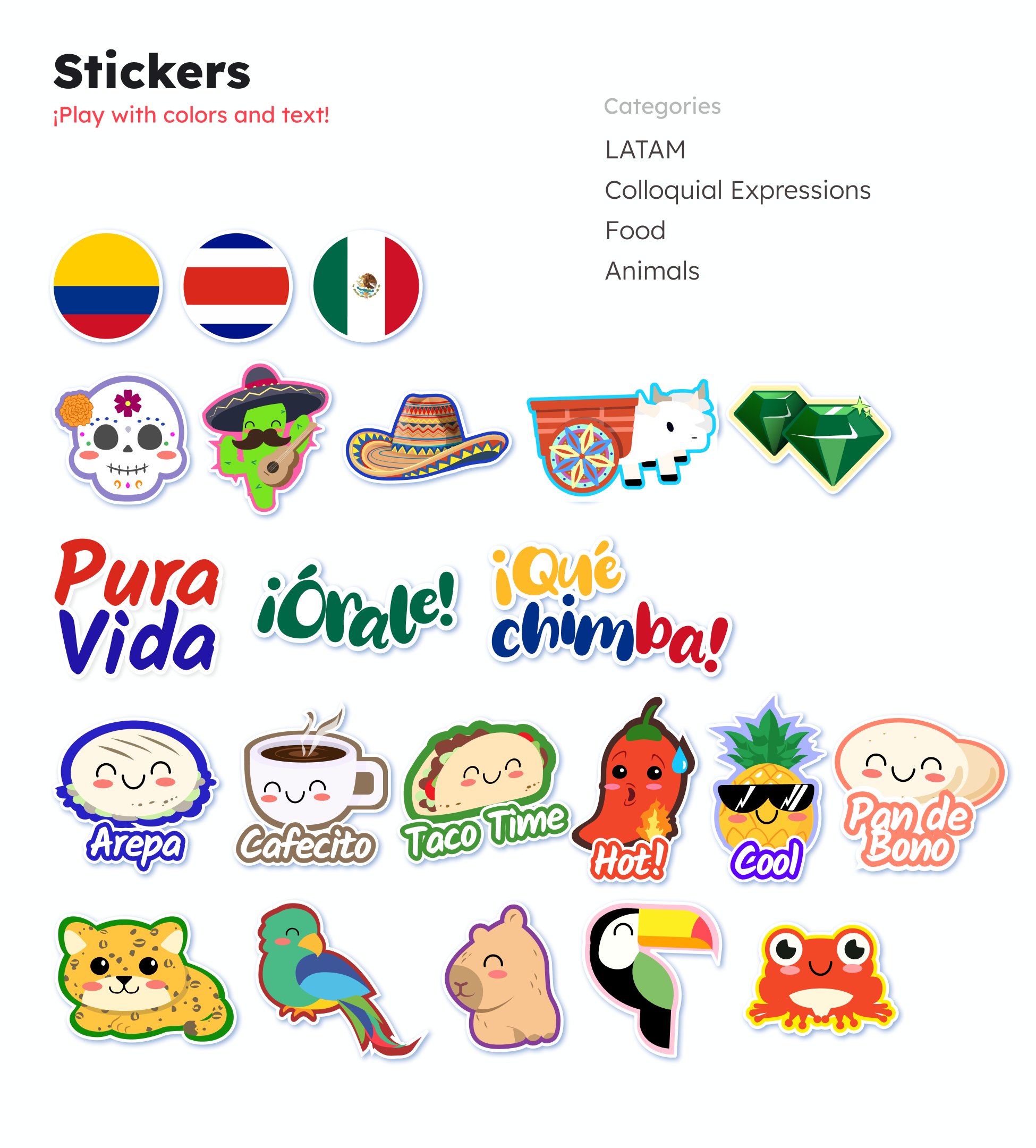 Cultural sticker set